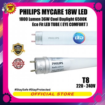 PHILIPS ECOFIT LEDTUBE 1200 MM 18W CDL -  ECOFIT T8 GLASS LED TUBE / LAMPU PANJANG
